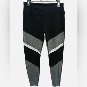 Tangerine black grey serene colorblock spandex stretch leggings Medium